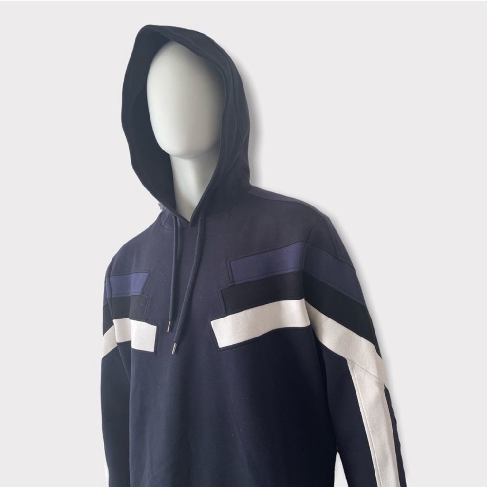 Neil Barrett Men's Navy Colorblock Hoodie Sweater
